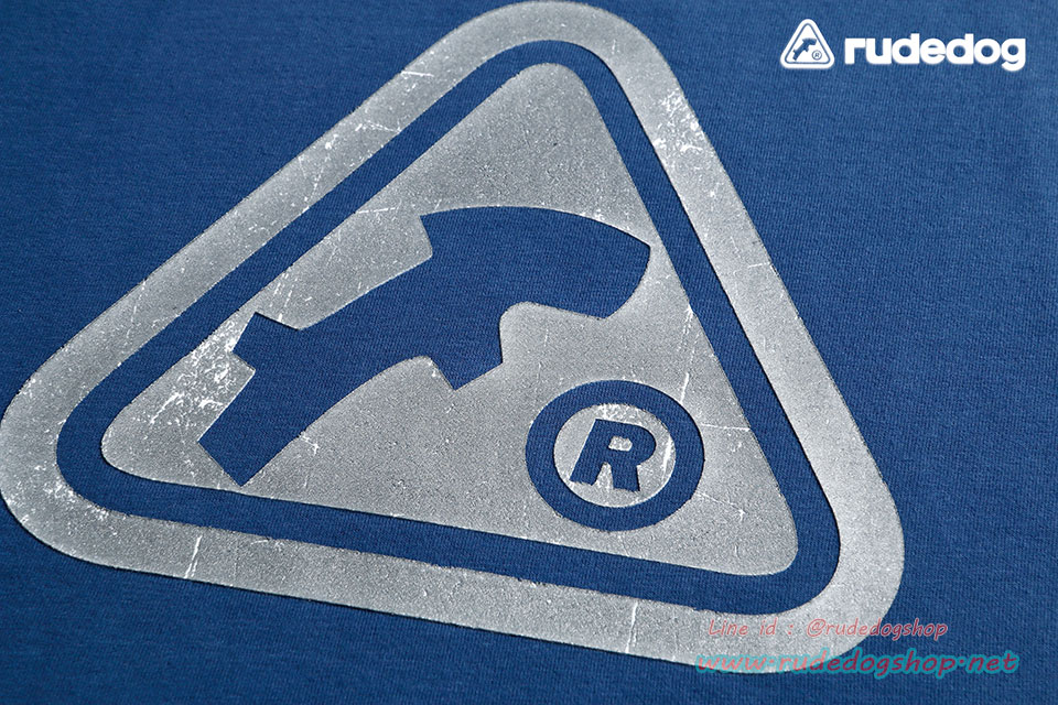 เสื้อยืด rudedog รุ่น Captain (กัปตัน) เทคนิดงานวินเทจ สีฟ้าดีฟซี