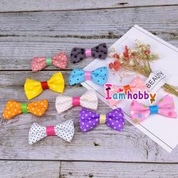 โบว์ผ้าคอตตอนคละลาย (แพ็คละ 10 คู่)