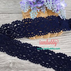 ลูกไม้ถักสีดำ ขนาด 3 cm. ( 1 หลา )