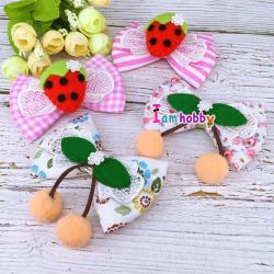 โบว์ผ้าตัวใหญ่น่ารักๆ คละแบบ (แพ็คละ 4 คู่)
