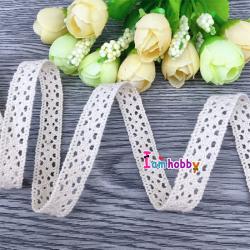 ลูกไม้ถัก สีเบจ 1.1 cm. (1 หลา)