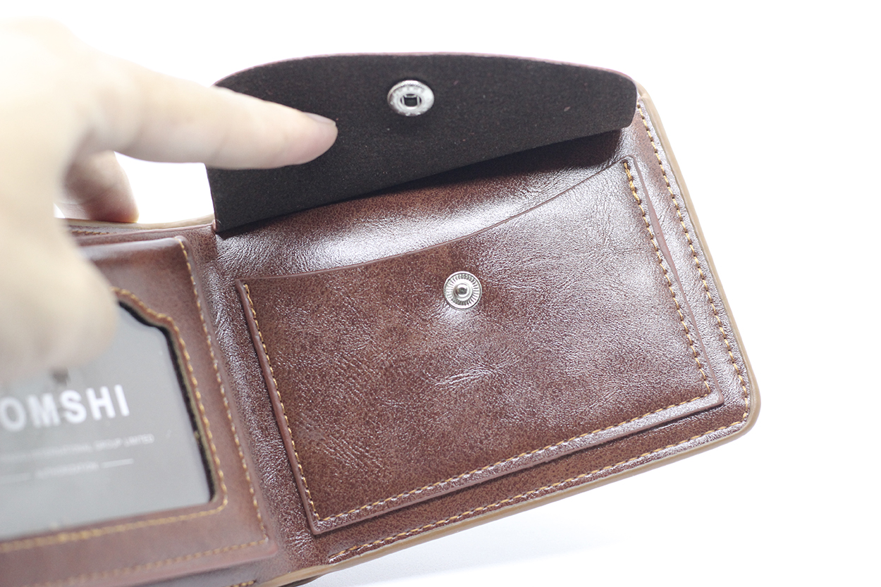 กระเป๋าสตางค์ผู้ชาย MS-229 [สีน้ำตาล มีซิป]