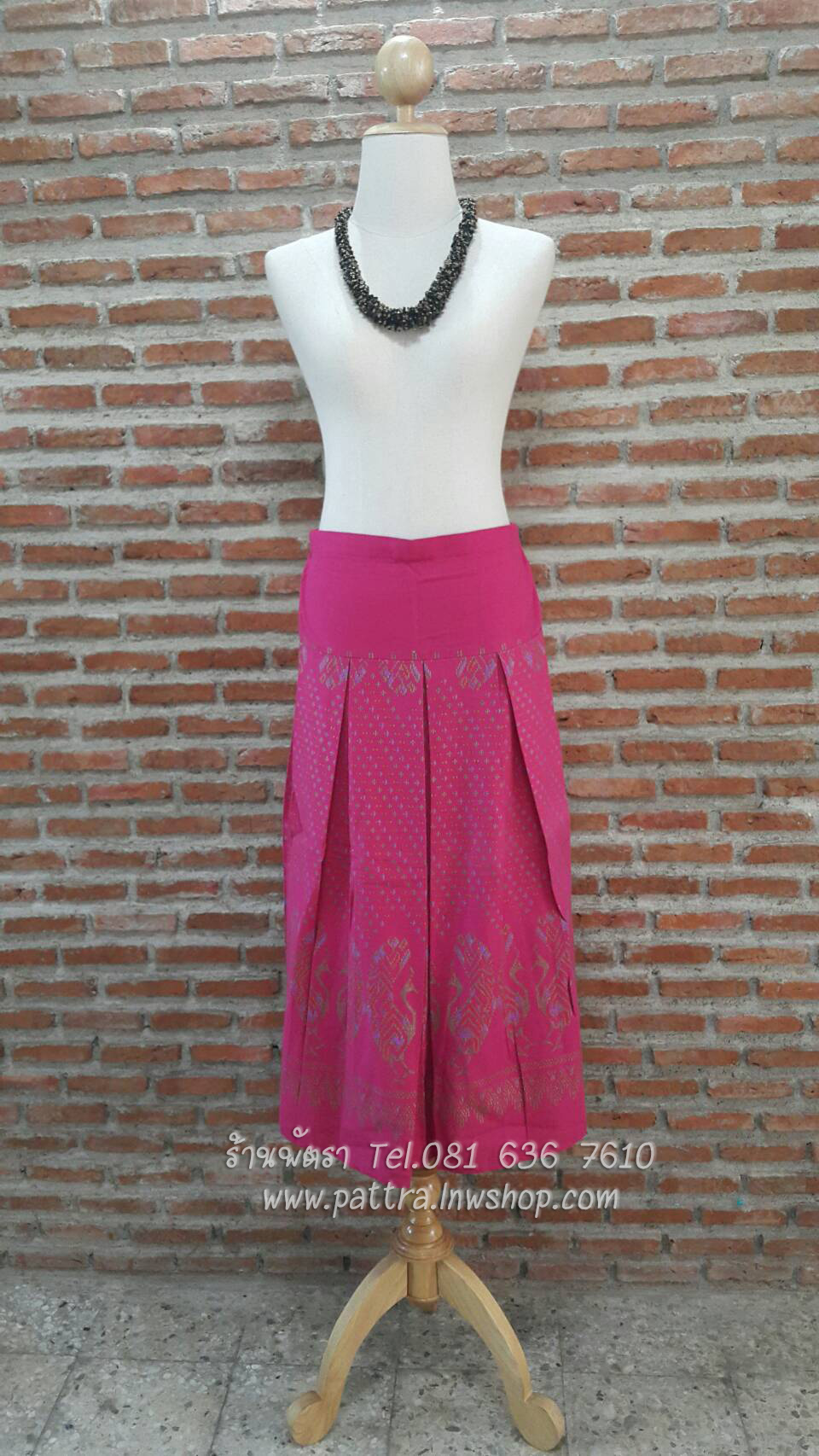 กระโปรงผ้าฝ้ายผ้าพื้นเมืองลายสวย