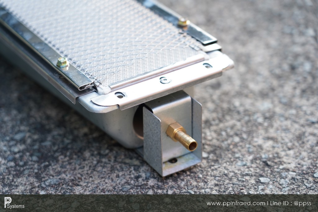 หัวเตาอินฟาเรด KOMPAC MC-20 6.3kW เหล็กแผ่นขึ้นรูปชุบอลูมิเนียม ขนาด 585x132x79