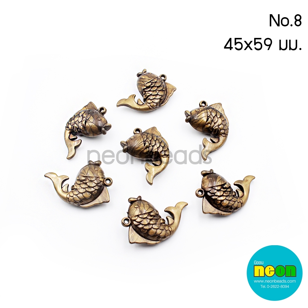 อะคริลิกสีทองเหลือง#8.ปลาคราฟ45*59mm.