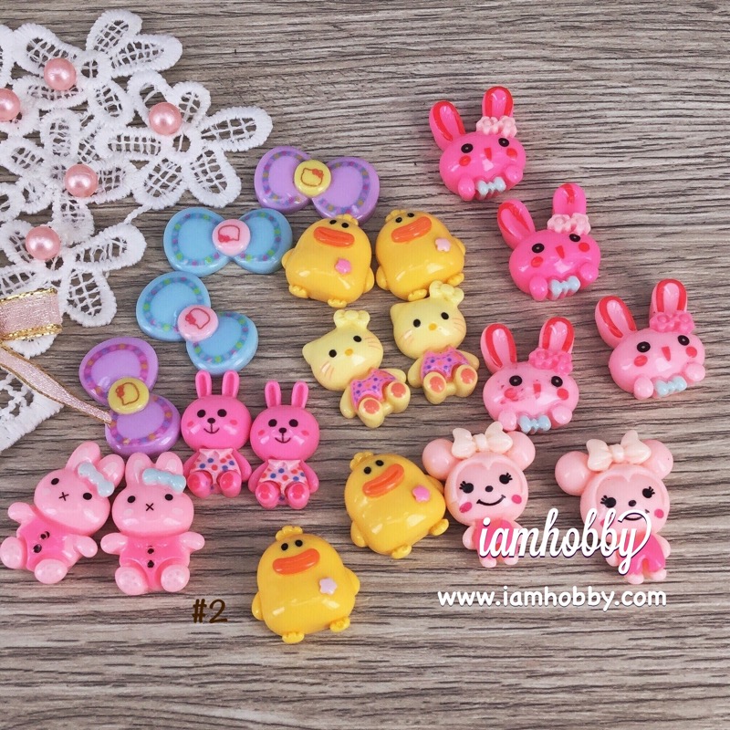 เรซิ่นการ์ตูน เรซิ่นตกแต่งน่ารักๆ คละแบบ (แพ็คละ 20 ชิ้น) เลือกแบบ