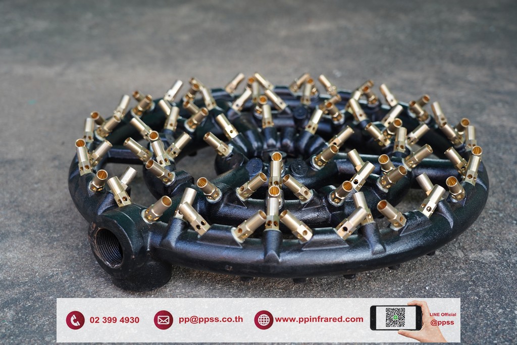 หัวเตาแก๊ส JB88 Jet Gas Burner 700,000 BTU/hr ขนาด Ø 520 มม. สำหรับถังต้มอุตสาหกรรม