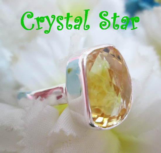 แหวนเงิน+Citrine เกรด A