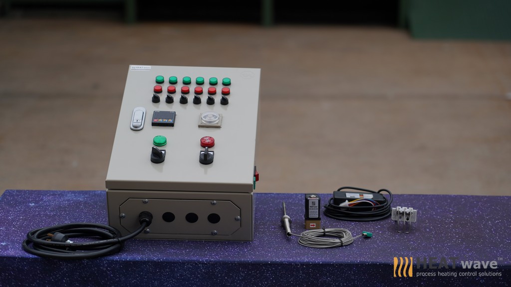 POWDER COATING CTRL MODULE FOR 6 BURNERS, 300x450x150 STEEL BOX, DIGITAL TEMP. CONTROLLER "FOTEK" TAIWAN, OMRON TIMER VERSION.2