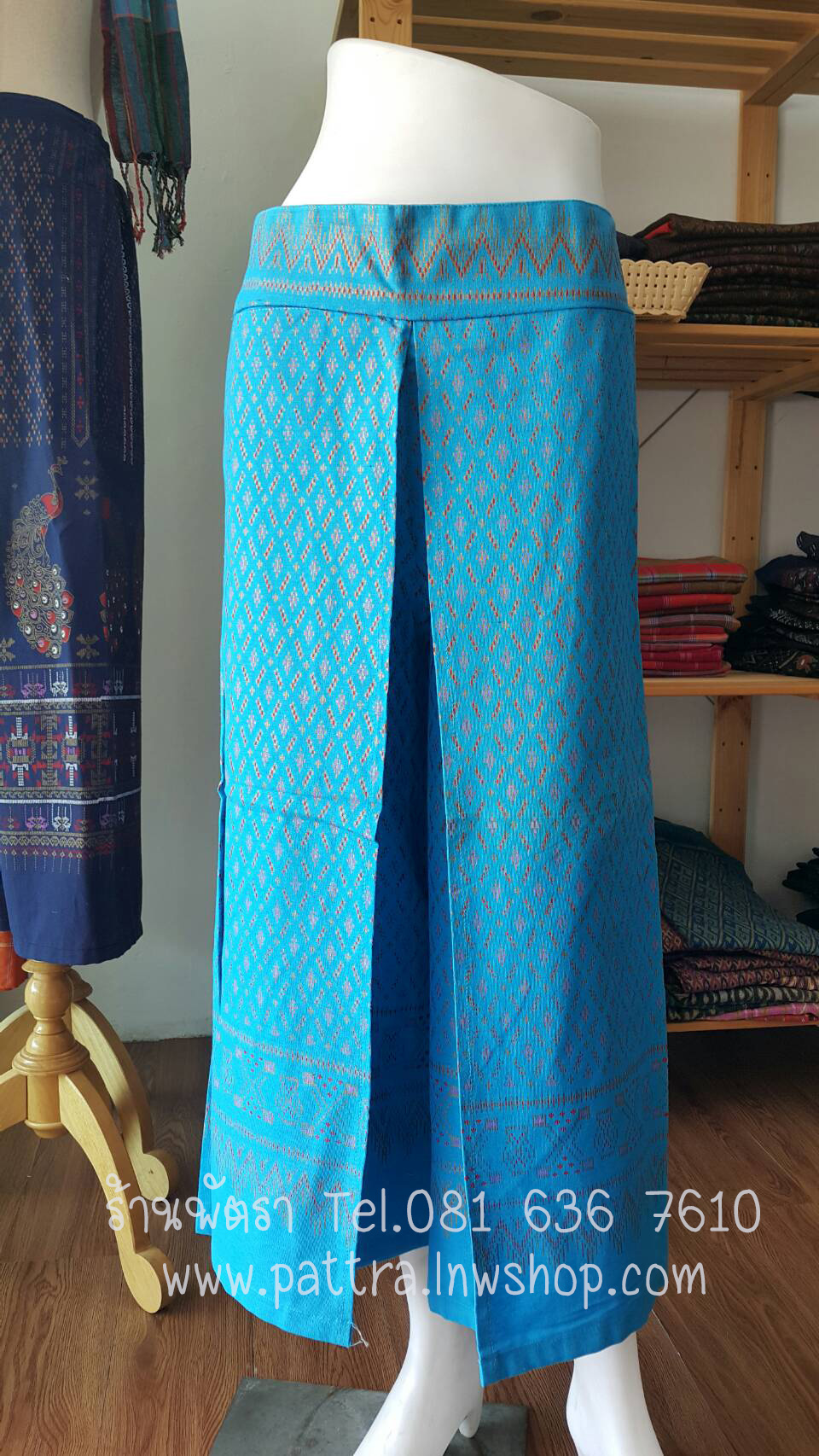 กางเกงผ้าฝ้ายผ้าพื้นเมือง5ส่วน