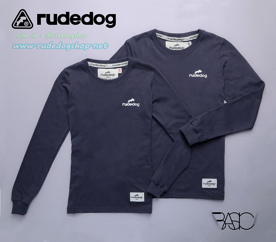 เสื้อยืดแขนยาวผู้หญิง rudedog รุ่น Basic (เบสิค) สีเทาเข้ม