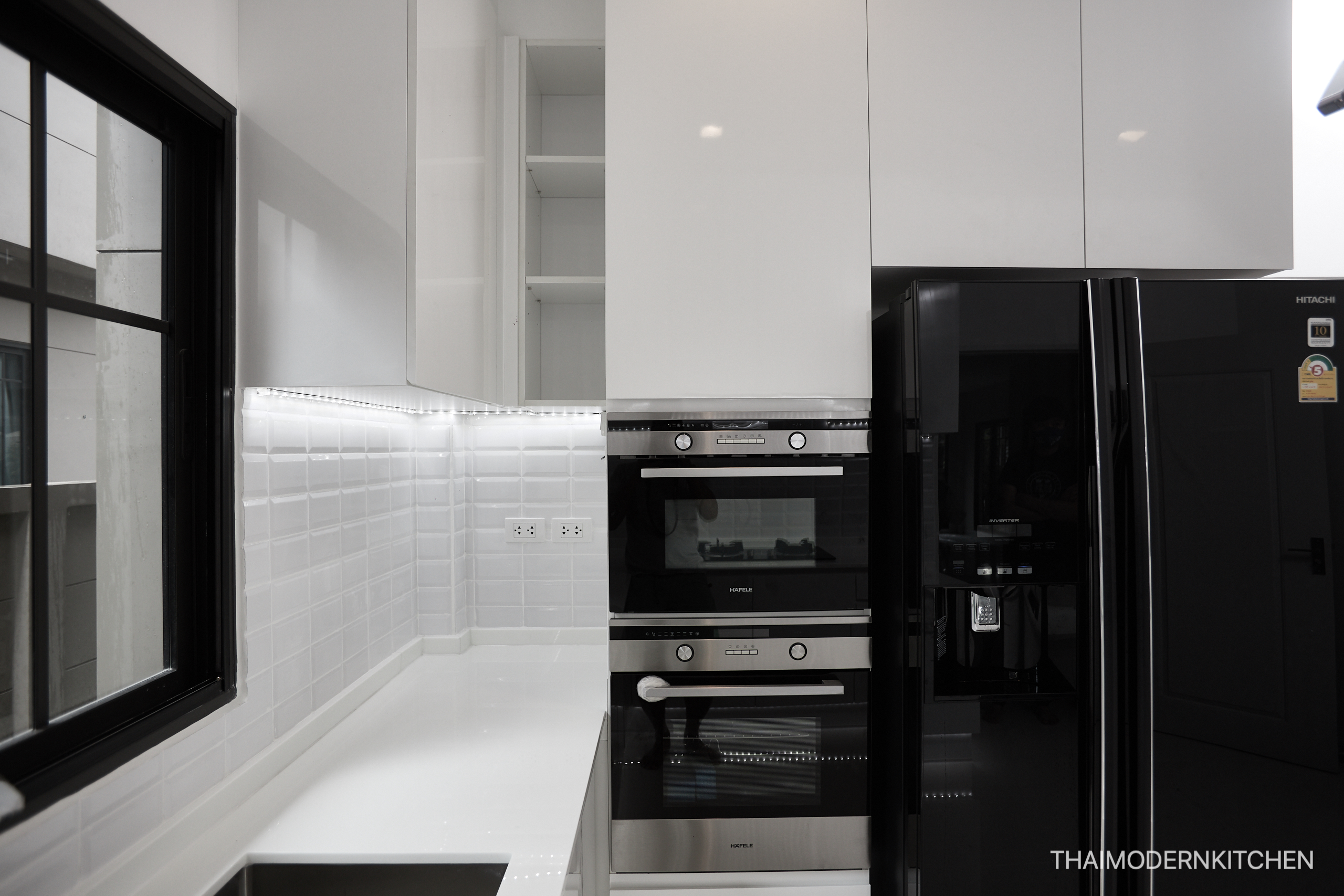 ครัวบิ้วอิน บ้านคุณ ทนงศักดิ์ 1.2+1.96+2.2 ตู้ล่าง 2.2+3.16+2.2 ตู้บน