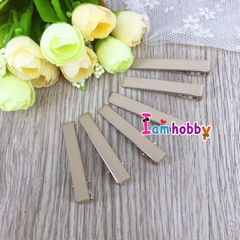 กิ๊บหุ้มผ้า ขนาด 4.5 cm. โทนสีเข้ม (แพ็คละ 10 ชิ้น/สี) (เลือกสี)