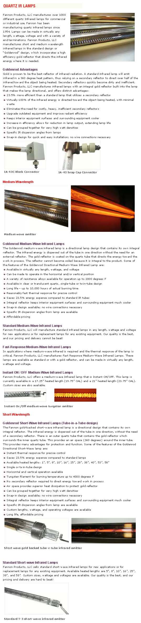 Fannon Goldrod Infrared Short-Wave Lamp l 788mm/220V/2500W