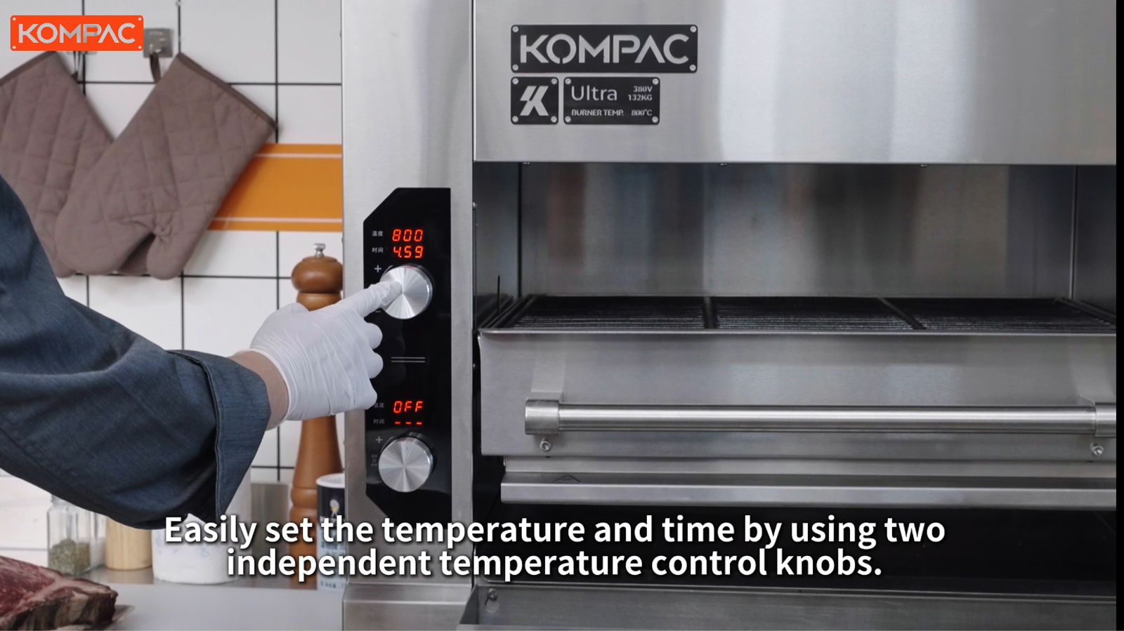 KOMPAC x ND-1 500-800°C Ultra Chef Series Electric Steakhouse Broiler Grill l เตาย่างสเต็กอินฟาเรด 500-800องศาเซลซียส ขนาดใหญ่ ระบบไฟฟ้า สำหรับร้านอาหาร