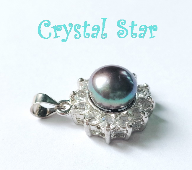 จี้มุกน้ำจืดสีเทา