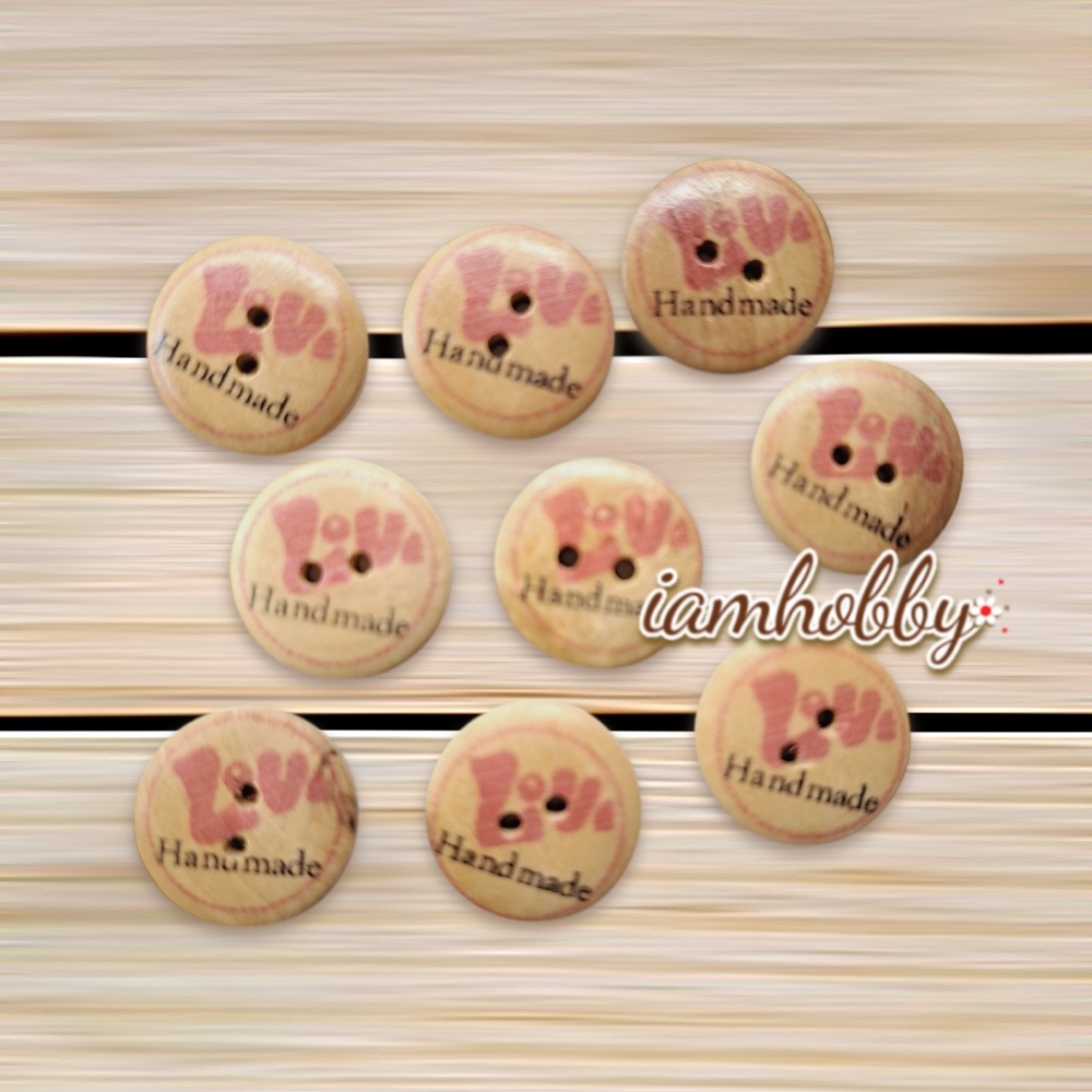 กระดุมไม้Handmade คละลาย (แพ็คละ 37 ชิ้น)