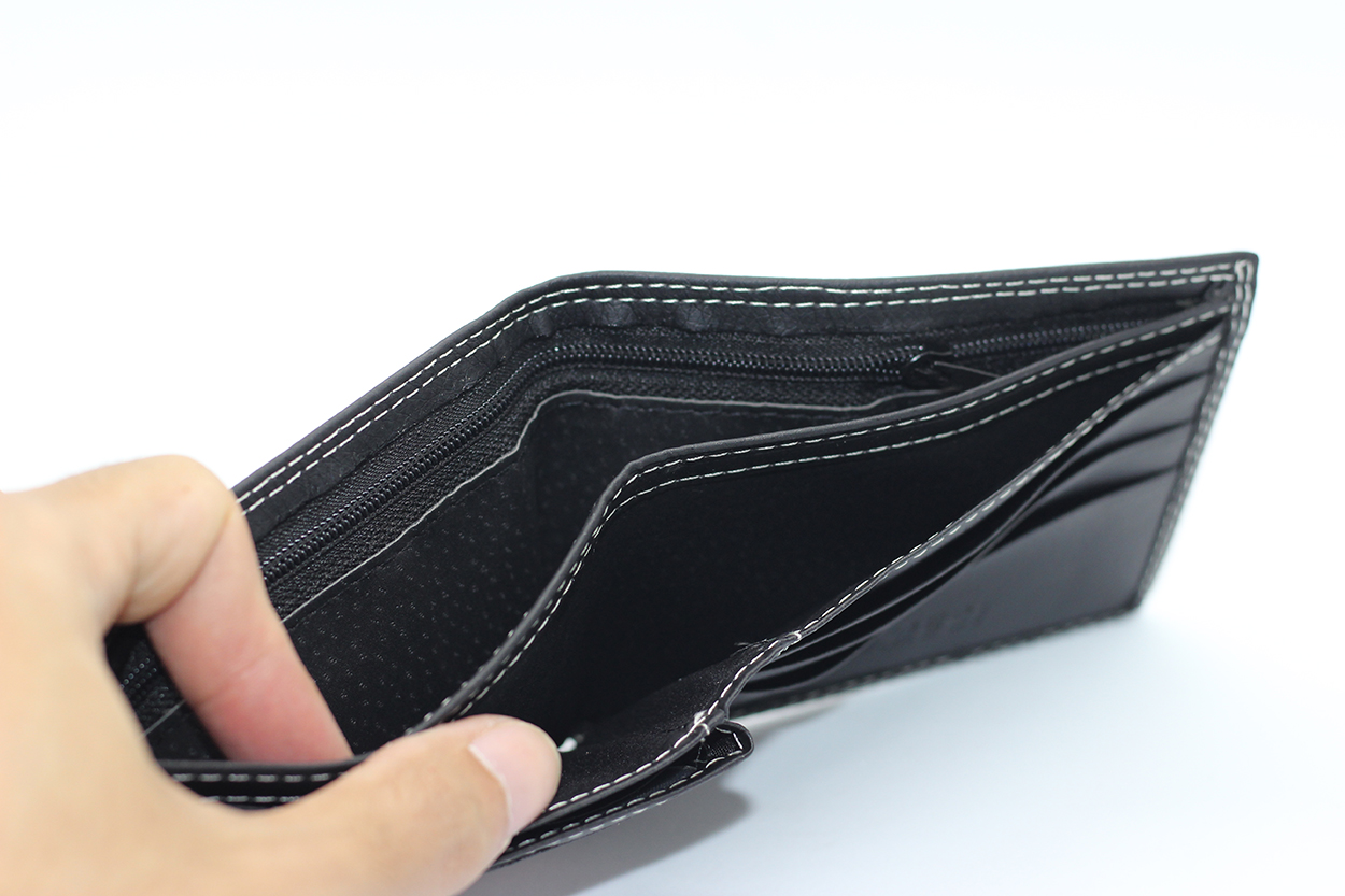 กระเป๋าสตางค์ผู้ชาย MS-234 [สีดำ มีซิป]