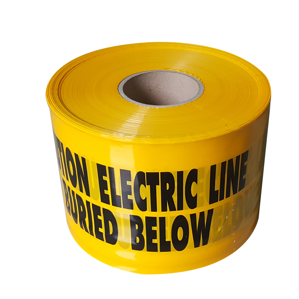 เทปฝังใต้ดิน UNDERGROUND TAPE "CAUTION ELECTRIC LINE BURIED BELOW " กว้าง 15 ซม. 6นิ้ว x 305 เมตร
