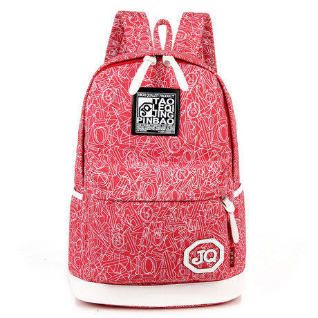 กระเป๋าเป้ backpack แฟชั้นเกาหลี ญี่ปุ่น สีแดงลาย Red