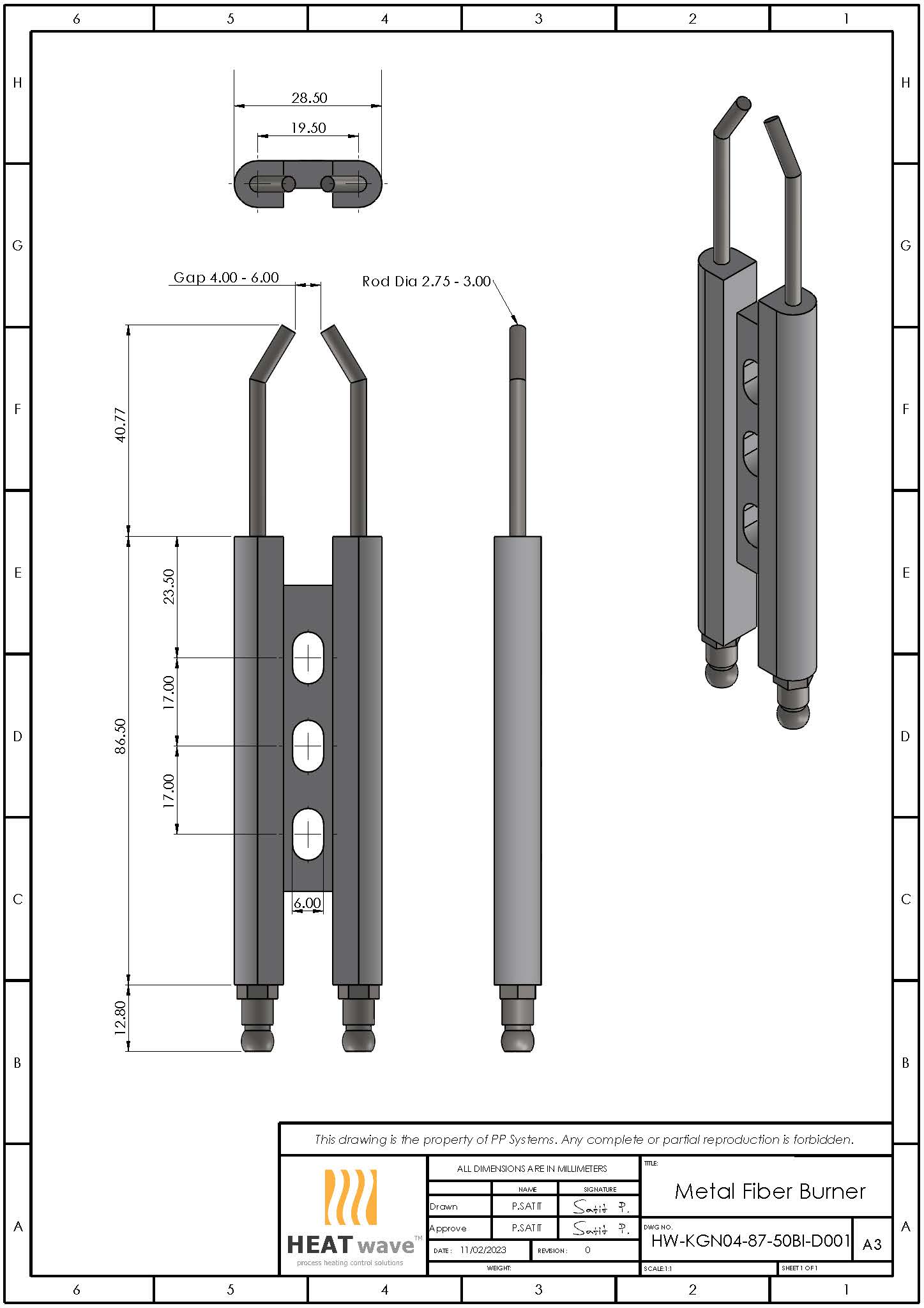 HEATwave H-Type Inner Bend Rod 3.0mm Igniter for Kitchen Burner l เขี้ยวสปาร์ค รูปทรง H งอ สำหรับจุดสปาร์ค (อย่างเดียว) สำหรับเตาฟู่ เตาครัว