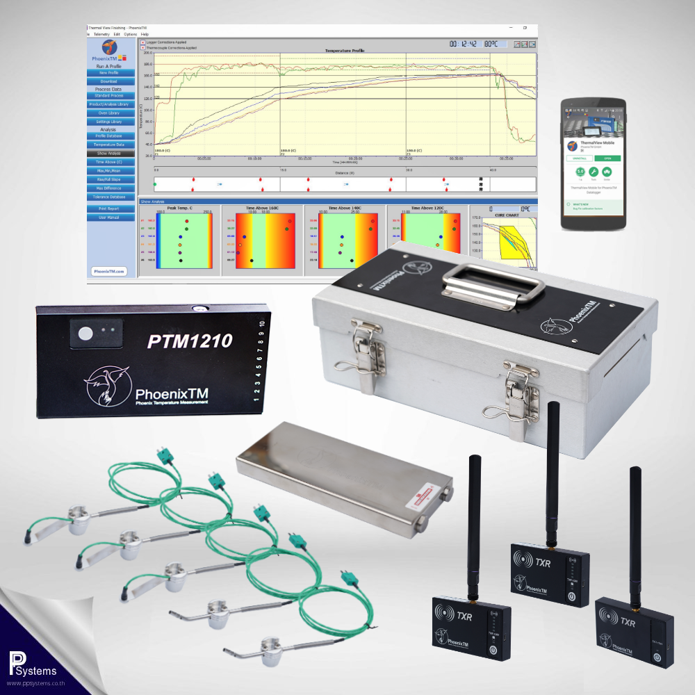 PhoenixTM 10Ch Classic Finishing System [RF Telemetry] - Magnetic Probe l เครื่องบันทึกอุณหภูมิ พร้อมชุดส่งข้อมูลไร้สาย อุตสาหกรรมอบแห้ง อบสีน้ำมัน อบสีฝุ่น
