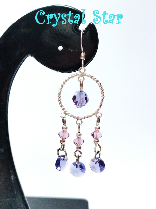 ต่างหูเงินและคริสตัล Swarovski