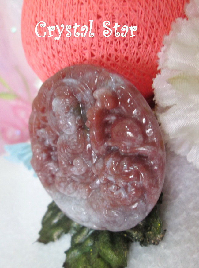 จี้อาเกตแกะสลักรูปเจ้าแม่กวนอิม