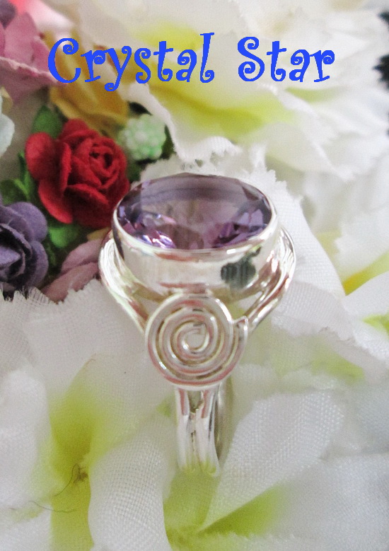 แหวนเงิน+พลอยอเมทิส