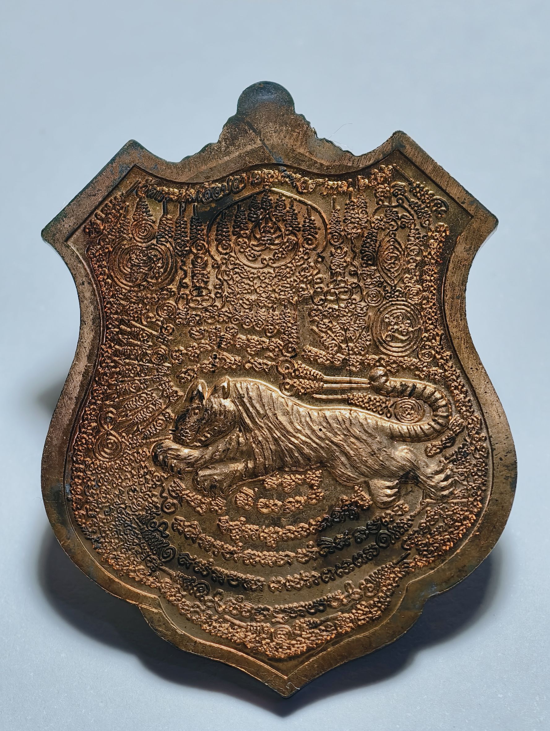 เหรียญหมื่นยันต์ เจ้าพ่อเสือ ด้านหลังยันต์ราชาพยัคฆ์มหาอำนาจ วัดกระทุ่มเสือปลา กรุงเทพ ปี 2562 มหายันต์ แช่น้ำมนต์ AC6545