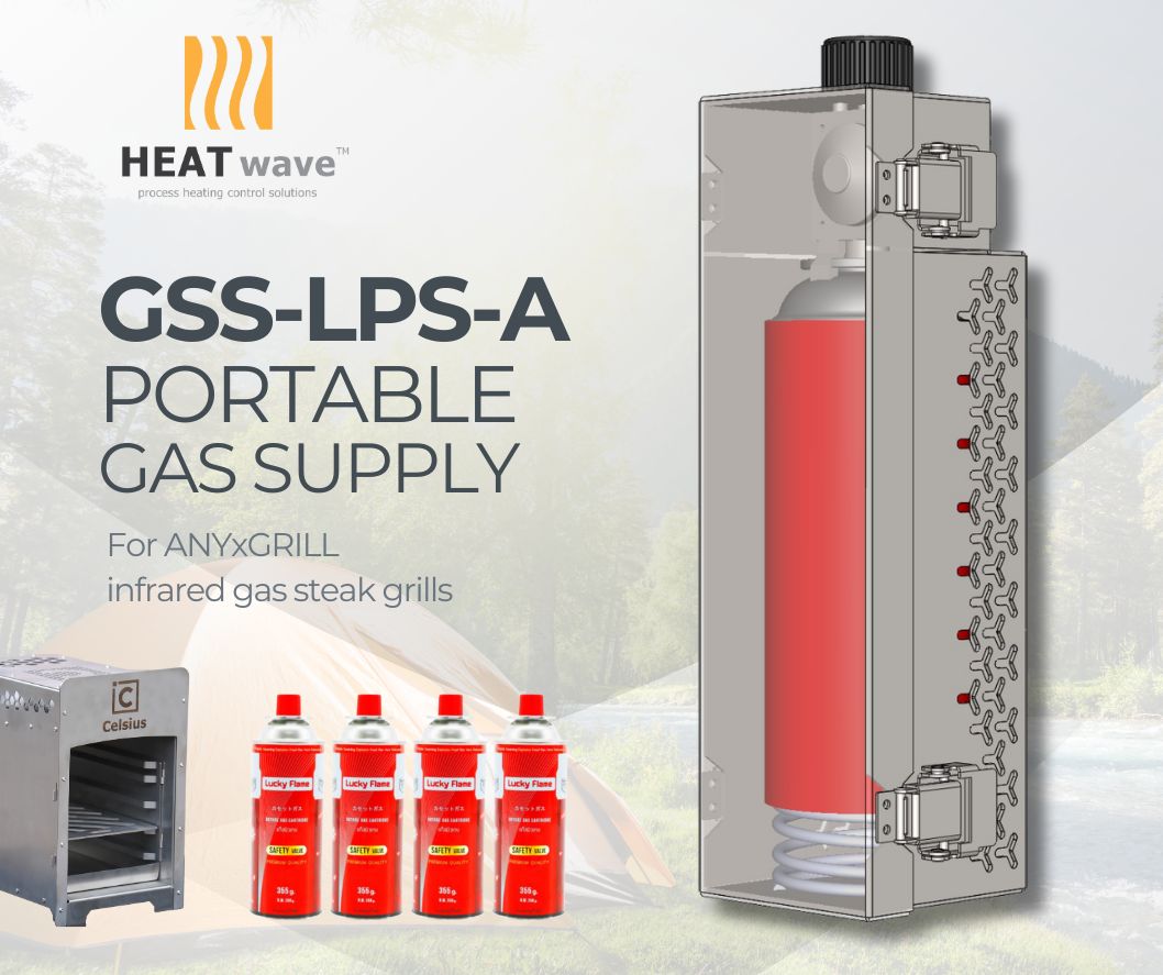 HEATWAVE ANYxGRILL PORTABLE GAS SUPPLY SYSTEM FOR GAS INFRARED TOP GRILL l ชุดจ่ายแก๊สแรงดันต่ำพกพาสำหรับเตาย่าง ใช้กับแก๊สกระป๋อง Luckyflame 355 กรัม
