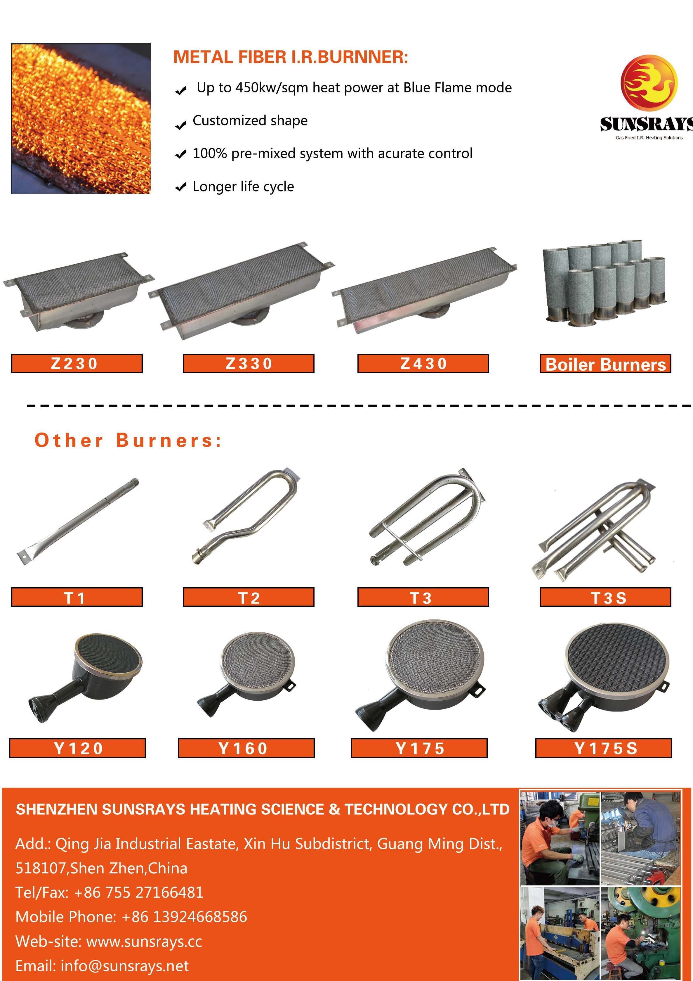 SUNSRAYS Commercial Gas Burner Brochure