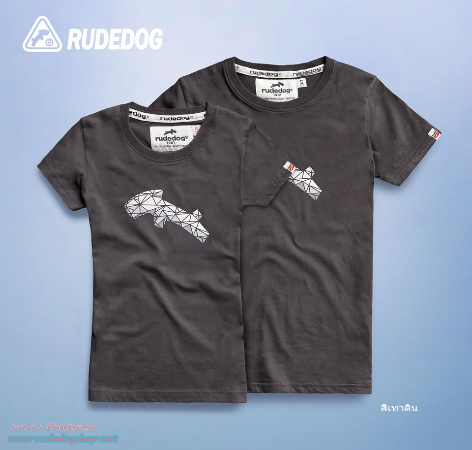 เสื้อยืดผู้หญิง Rudedog รุ่น BIGDOG 2019 สีเทาดิน