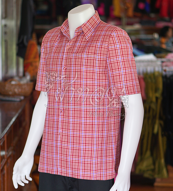 เสื้อผ้าฝ้ายทอลายสก็อต ไซส์ S