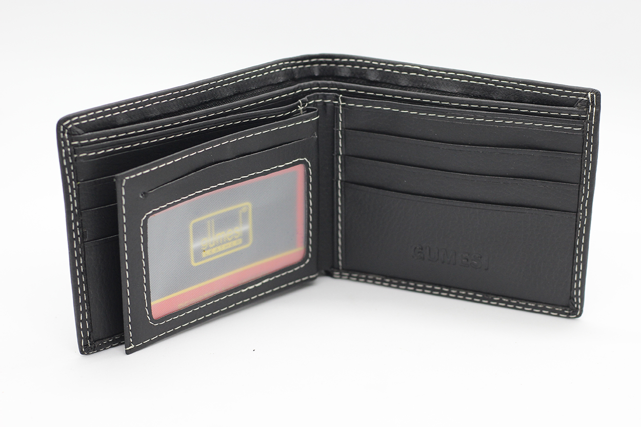 กระเป๋าสตางค์ผู้ชาย MS-234 [สีดำ มีซิป]