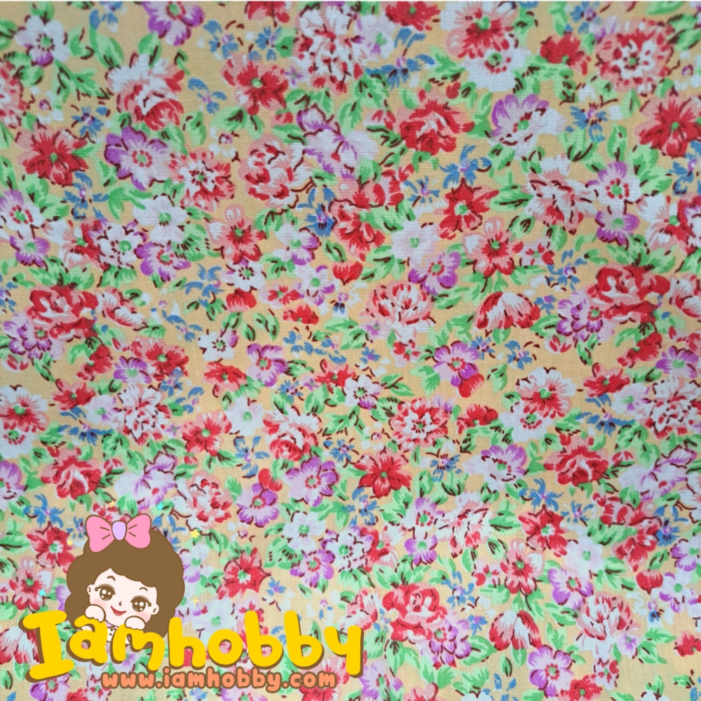 ผ้าลายดอกไม้น่ารักๆ ผ้างานฝีมือdiy ขนาด 30x30 cm. (แพ็คละ 4 ชิ้น)