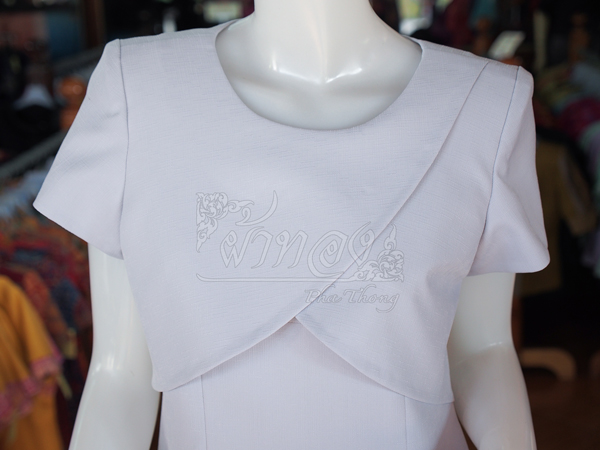 เดรสให้นมผ้าฝ้ายผสม สีเทา