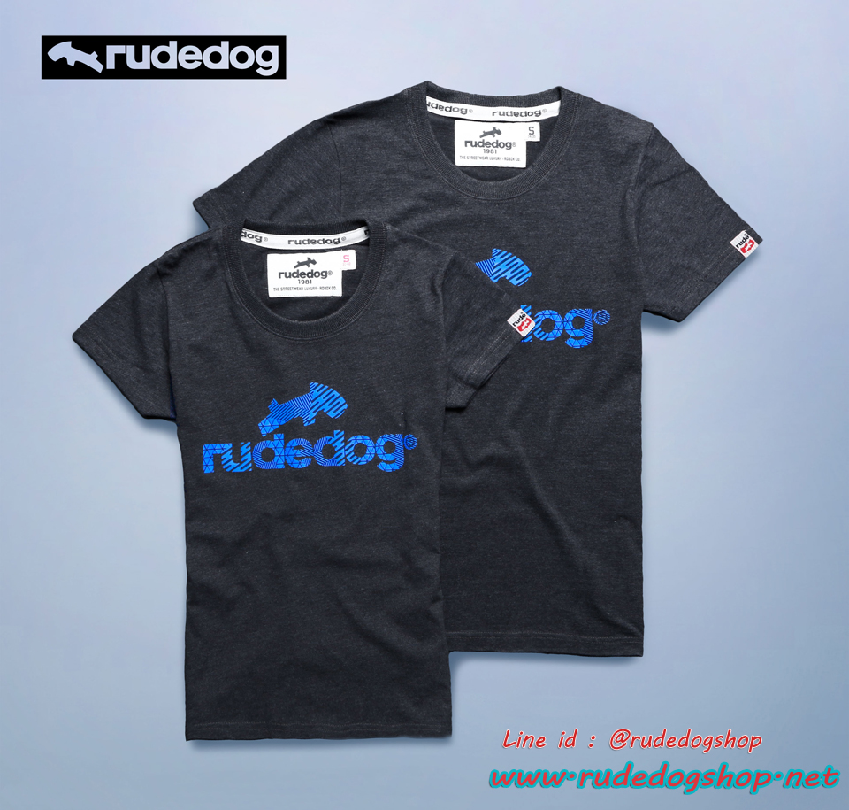 เสื้อยืดผู้หญิง rudedog รุ่น Logo 2018 (โลโก้ 2018) สีเทาดำ