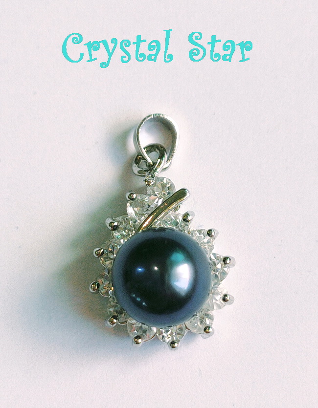 จี้มุกน้ำจืดสีเทา