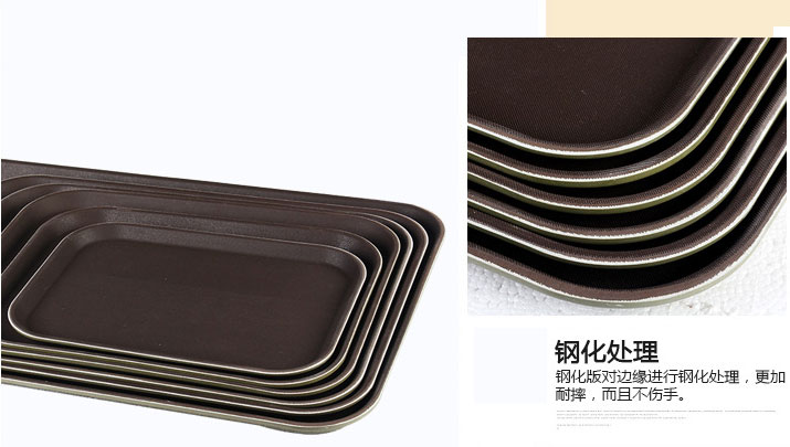 ถาดเสิร์ฟ ถาดโรงแรม ภัตตาคาร ถาดเสิร์ฟอาหาร กันลื่น ขนาด 14" x 18" (46cm x 37cm)