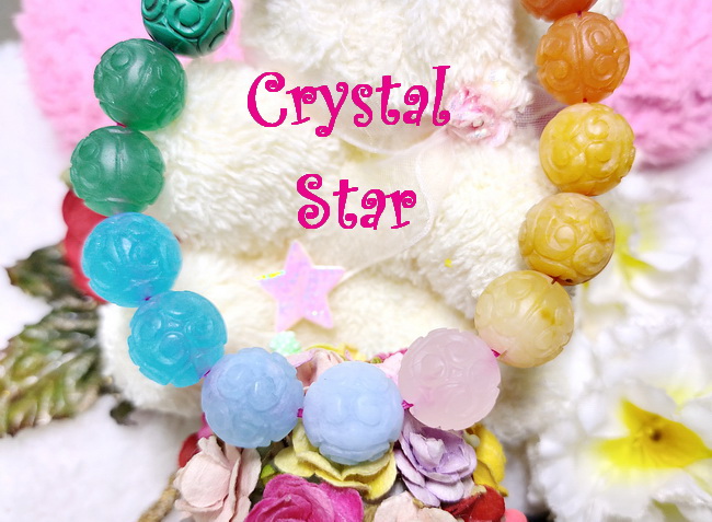 สร้อยข้อมือหินสีรวมแกะสลัก