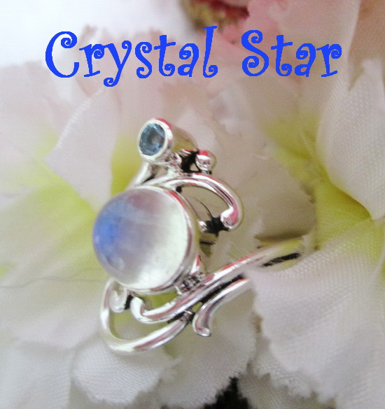 แหวนเงินมูนสโตน+บลูโทปาซ