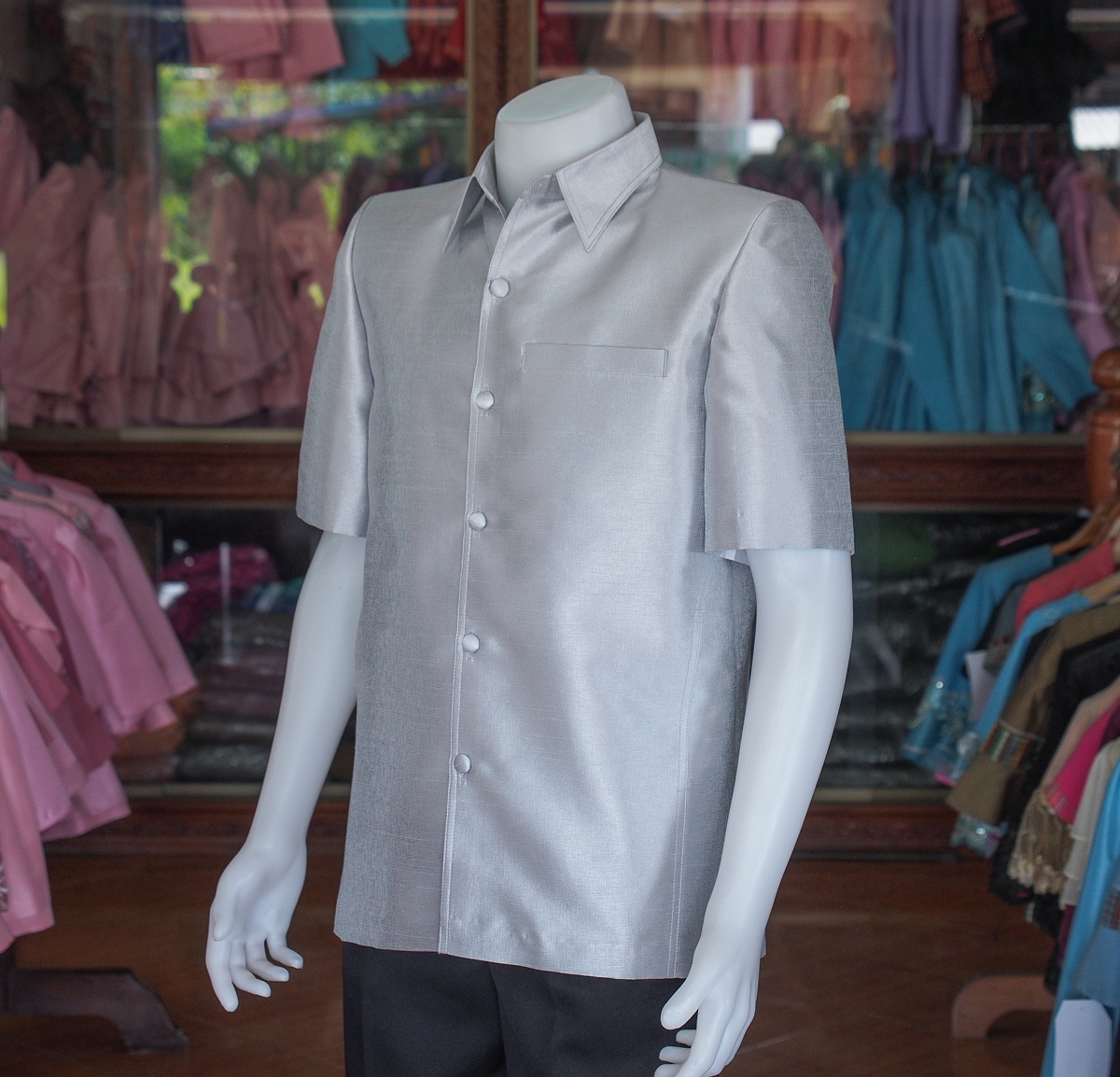 เสื้อสูทไหมมุก สีเทาเงิน ไซส์ S