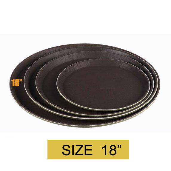 ถาดเสิร์ฟกันลื่นแบบกลม ถาดโรงแรม ภัตตาคาร ถาดเสิร์ฟอาหาร ขนาด 18" ( 45.5 cm )