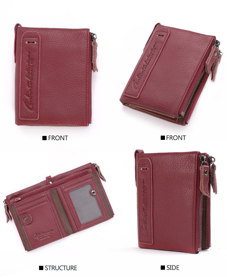 กระเป๋าสตางค์ผู้ชาย JB-004 [สีแดง มีซิป]