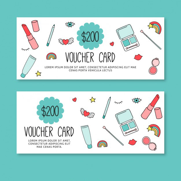 คูปองสินค้า การส่งเสริมการขาย การลดราคา สไตล์การออกแบบดีไซน์แบบสีสันสวยงามสดุดตา คูปองไว้ใช้กับการลดราคาสินค้าพวกเครื่องสำอางค์ต่างๆ,คูปองส่วนลดให้แก่ลูกค้า // ตัวอย่างดีไซน์ คูปองสินค้า Chill Shop Package