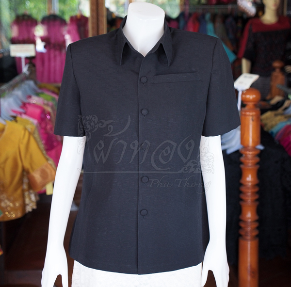 เสื้อผ้าฝ้ายผสม สีดำ ไซส์ L