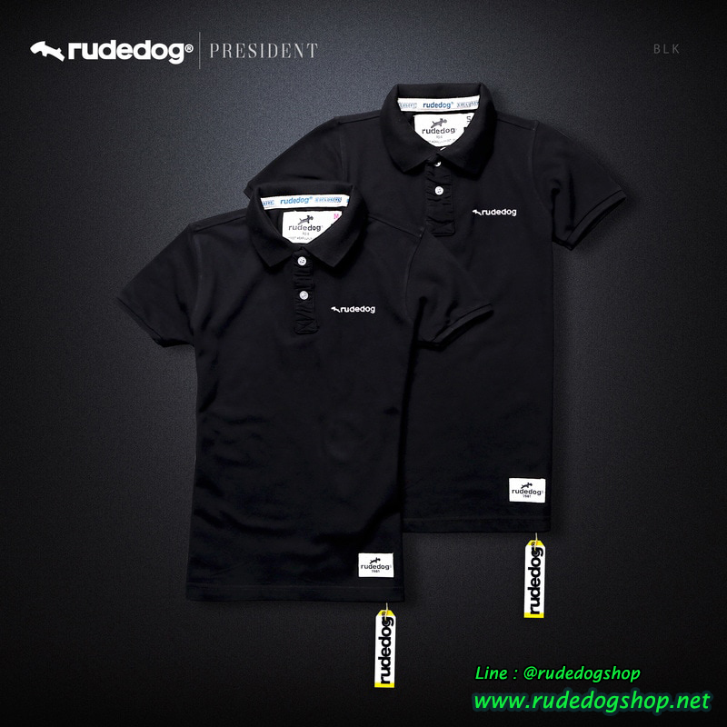 เสื้อโปโลผู้ชาย rudedog รุ่น President สีดำ ไซส์ M