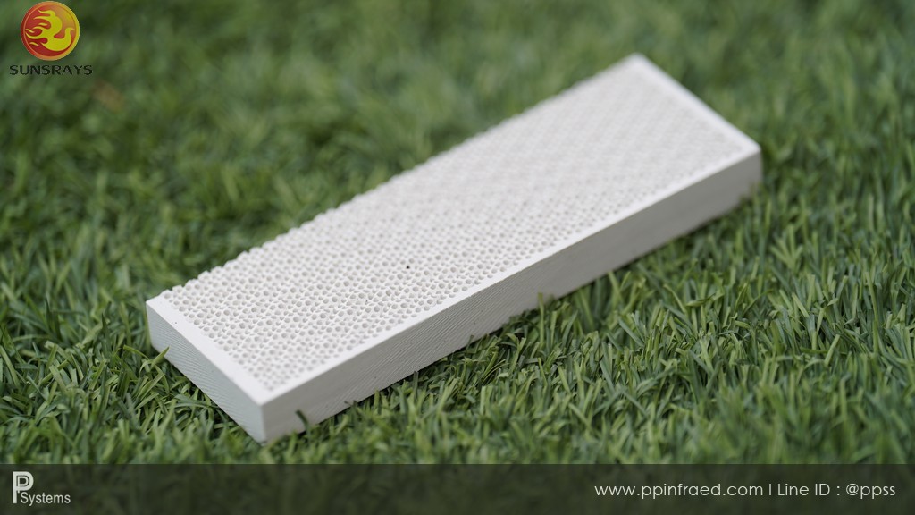 กระเบื้องหัวเตาอินฟาเรด แผ่นรังผึ้งหัวเตา HEATwave Cordierite Plaque (China) ขนาด 132x46x13