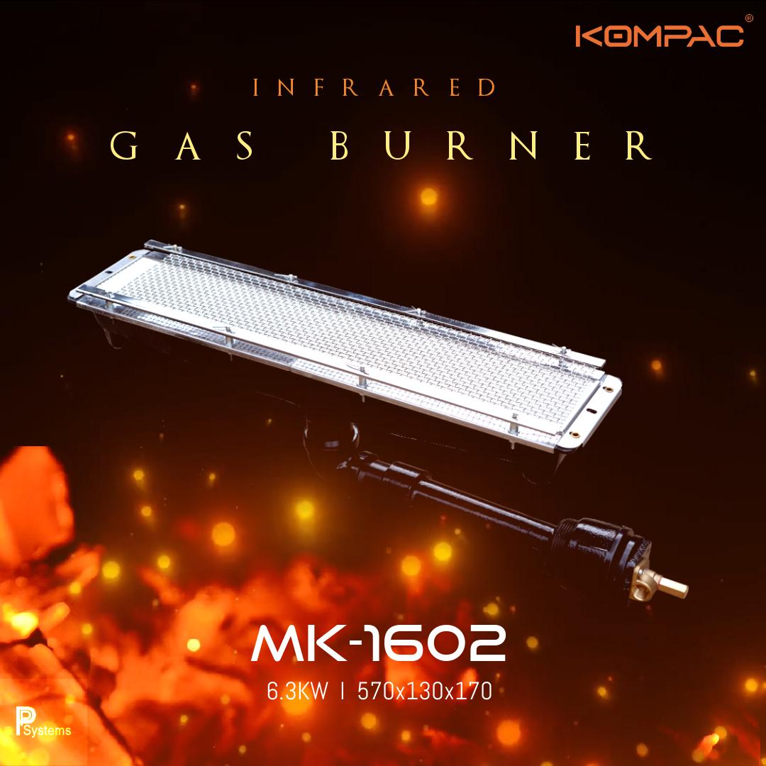 หัวเตาอินฟราเรด KOMPAC MK-1602 6.3kW ชนิดเหล็กหล่อ ขนาด 570x130x170